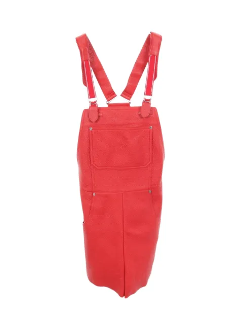 Hermès Pre-Owned 2010s Sellier button leather overalls Red 1097861