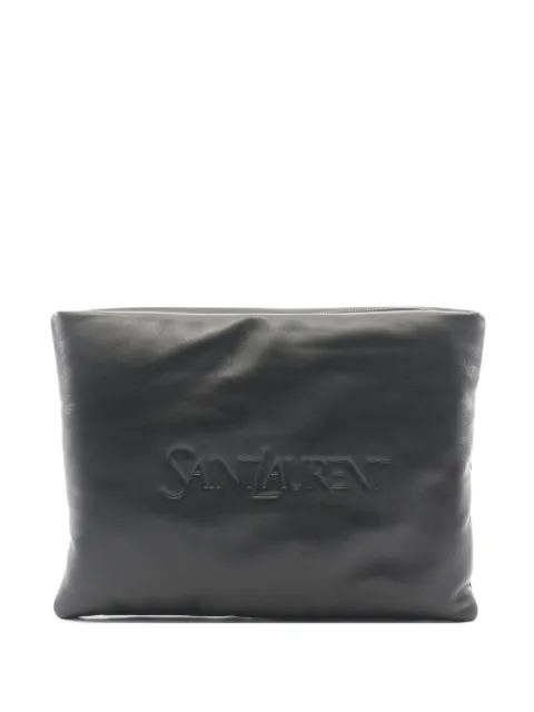Saint Laurent Pre-Owned 2010s Puffy Pouch clutch bag Black 1098062