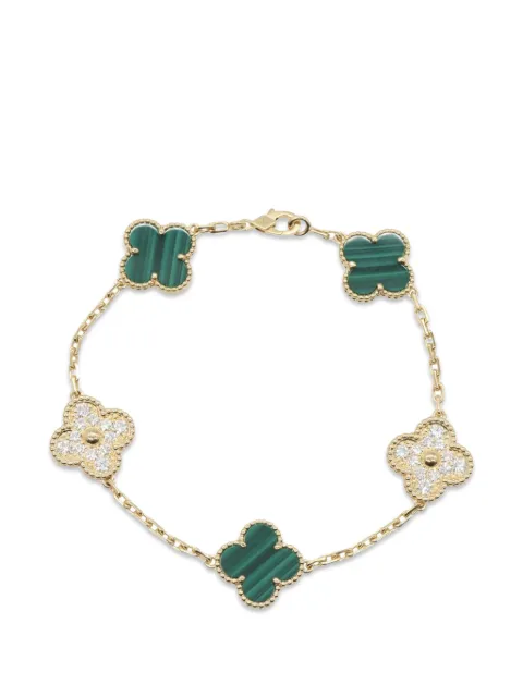 Van Cleef & Arpels Pre-Owned 2010s Vintage Alhambra malachite bracelet Gold 1097184JE954107