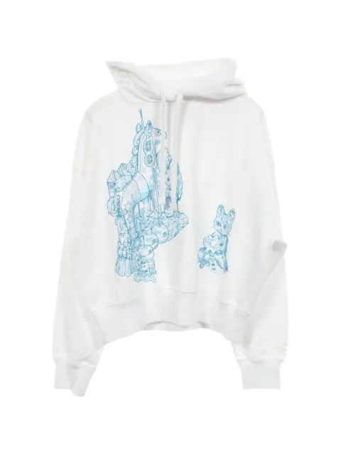 Gucci Pre-Owned x Yuko Higuchi 2010s graphic-print hoodie White 1092637
