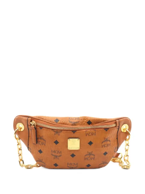 MCM Pre-Owned 2010s Visetos chain belt bag Brown 1095602