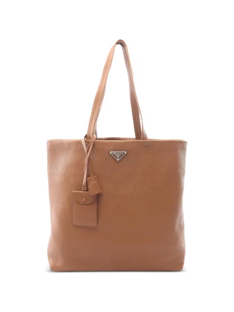 Prada Pre-Owned 2010s triangle logo tote bag Brown 1098029