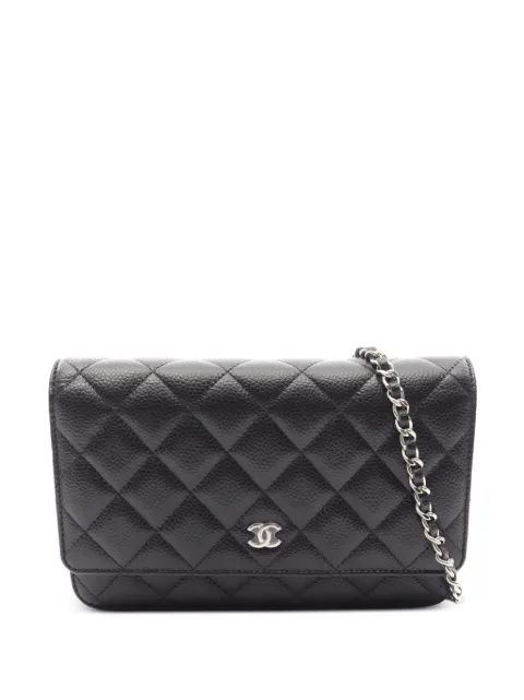 CHANEL Pre-Owned mini matelassé caviar chain cross body bag Black 1098090U0H7TUJ6