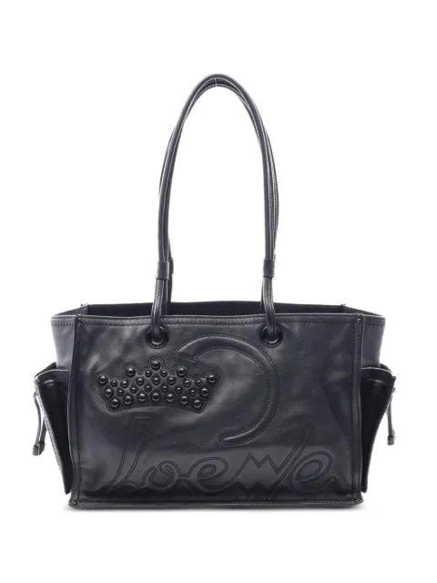 Loewe Pre-Owned 2000s crown logo tote bag Black 1097003
