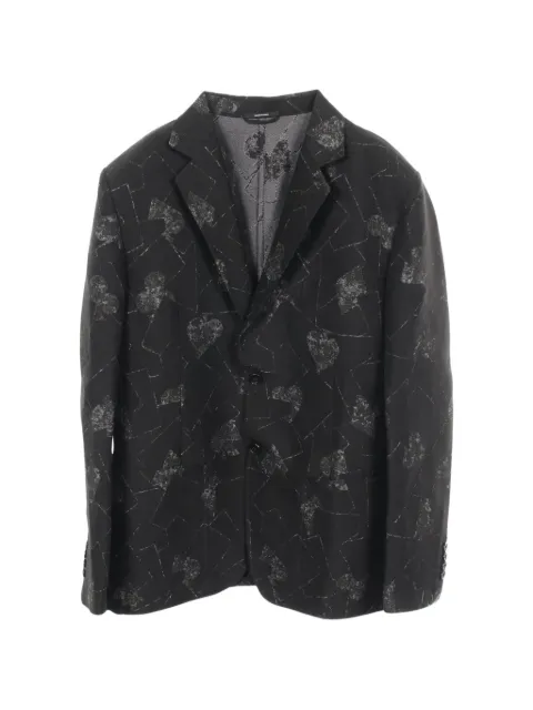 Hermès Pre-Owned 2010s Playing Cards single-breasted blazer Black 1097854