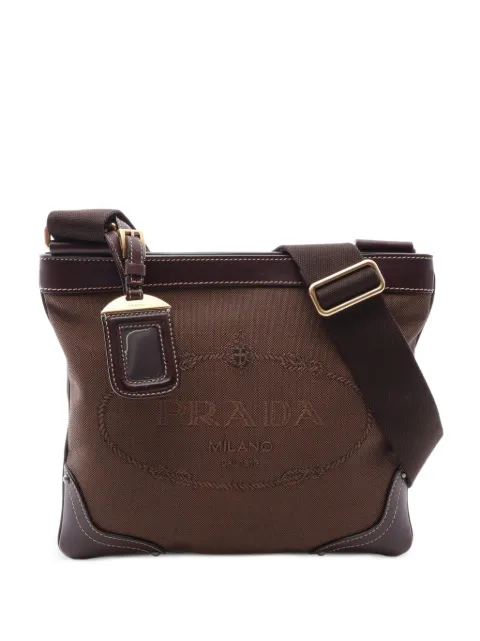 Prada Pre-Owned 2010s Logo Jacquard shoulder bag Brown 1096987