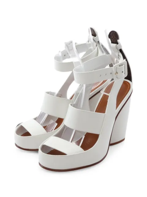 Louis Vuitton Pre-Owned 2023 Trinity strappy platform sandals White 1097822MA0263