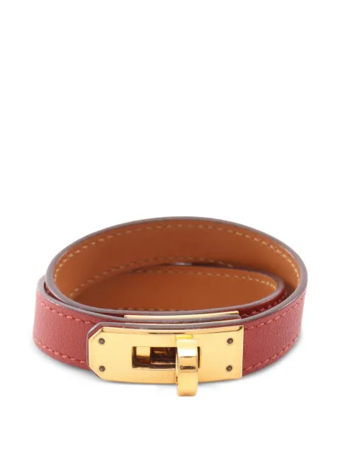 Hermès Pre-Owned 2014 Kelly double tour leather bracelet Red 1074120RINSQUARE