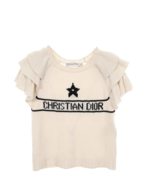 Christian Dior Pre-Owned 2000s ruffled T-shirt White 1094493