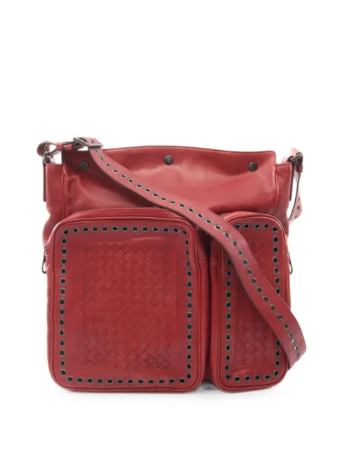 Bottega Veneta Pre-Owned 2000s Intrecciato eyelet shoulder bag Red 1096211