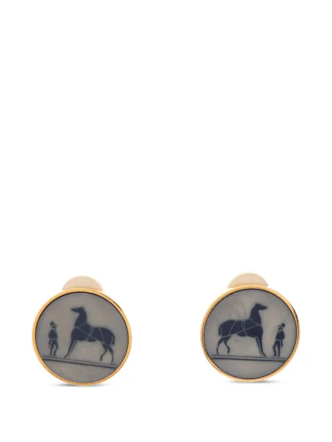 Hermès Pre-Owned 2010s Corozo clip-on earrings Gold 1074081