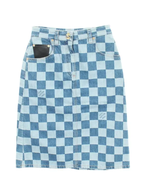 Louis Vuitton Pre-Owned 2020s Damier denim skirt Blue 1097731