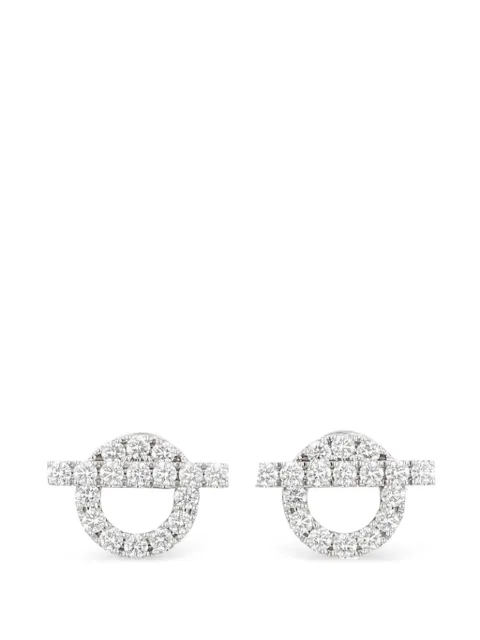 Hermès Pre-Owned 2020s Finesse diamond earrings Silver 433235