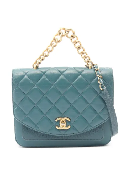 CHANEL Pre-Owned 2019 Matelassé chain shoulder bag Blue 1098880