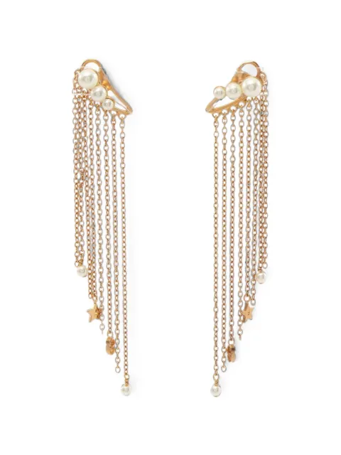Christian Dior Pre-Owned 2010s faux-pearl chain earrings Gold 1087125