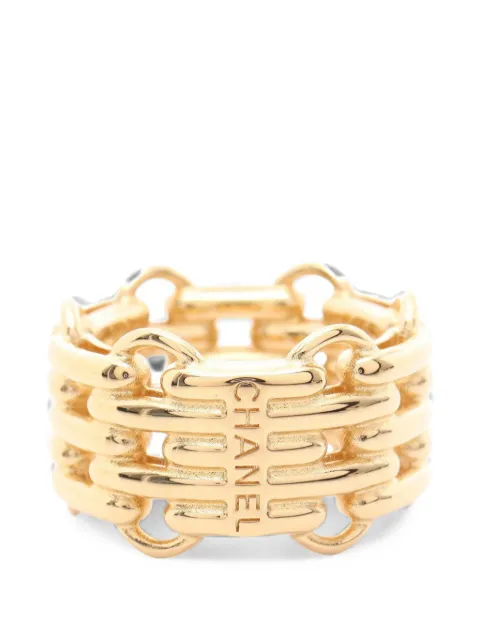 CHANEL Pre-Owned chain motif ring Gold 1091237B26S
