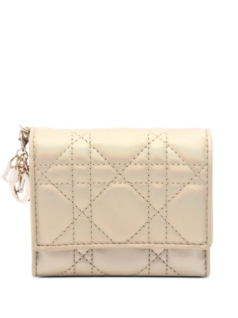 Christian Dior Pre-Owned 2010s Lady Dior Cannage wallet Gold 1098164