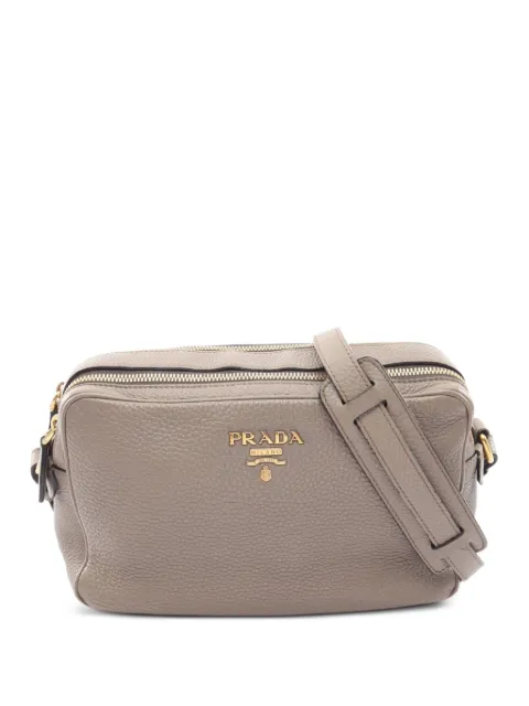 Prada Pre-Owned 2000s logo-plaque shoulder bag Grey 1095594