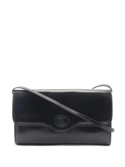 Gucci Pre-Owned 2000s Interlocking G leather shoulder bag Black 1092482