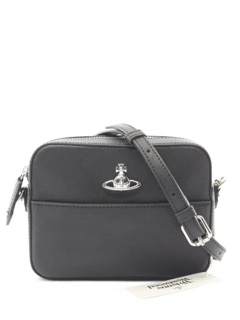 Vivienne Westwood Pre-Owned 2020s Orb plaque shoulder bag Black 1097571