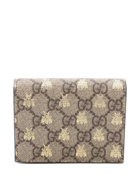 Gucci Pre-Owned 2010s GG Supreme Bee bi-fold wallet Neutrals 1097054