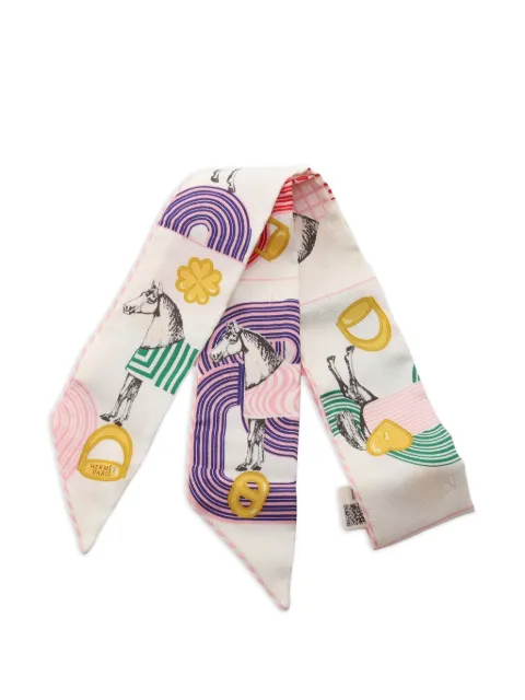 Hermès Pre-Owned 2020s Garde-Robe Pop Twilly scarf White 1094267