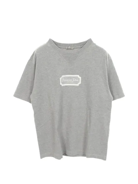 Christian Dior Pre-Owned 2010s logo-embroidered T-shirt Grey 1097904