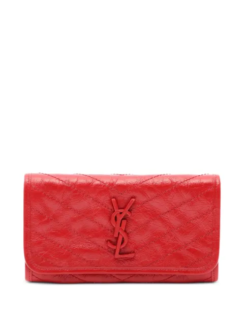 Saint Laurent Pre-Owned 2000s Niki chevron-quilted wallet Red 1097639