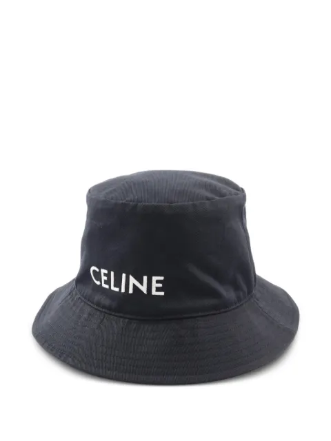 Celine Pre-Owned 2010s logo-embroidered bucket hat Black 1096239