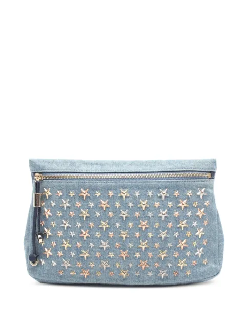 Jimmy Choo Pre-Owned 2000s Zena star-stud clutch bag Blue 1098518