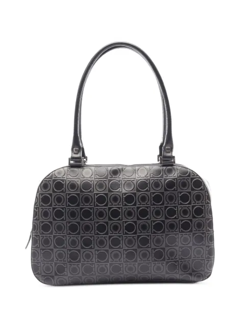 Ferragamo Pre-Owned 2000s Gancini embossed tote bag Black 1097251