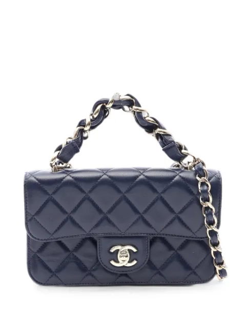 CHANEL Pre-Owned 2021 Classic Flap matelassé chain-strap mini bag Blue 1098143EX6C7J81