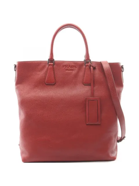 Prada Pre-Owned 2000s leather tote bag Red 1097052