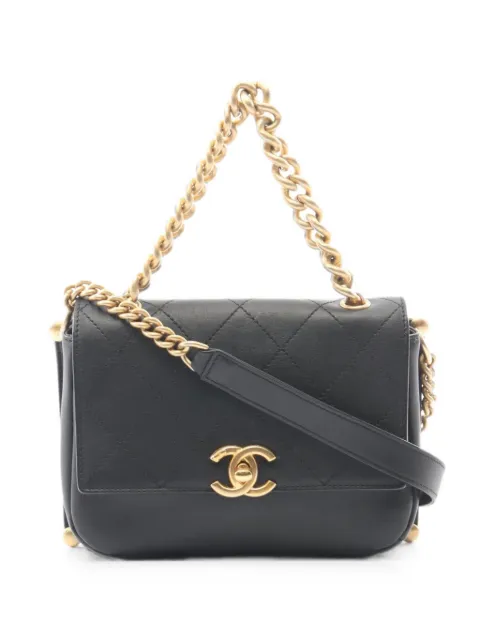 CHANEL Pre-Owned 2018-2019 Matelassé chain shoulder bag Black 109883426833059