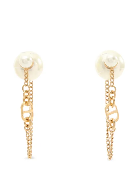 Christian Dior Pre-Owned 2010s Tribal chain earrings Gold 1084252