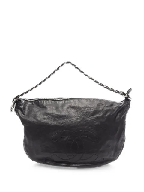 CHANEL Pre-Owned 2006-2008 CC-logo chain-strap tote bag Black 109884711024413