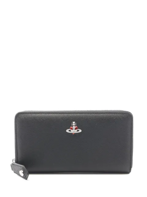 Vivienne Westwood Pre-Owned Orb zip-around wallet Black 1097665