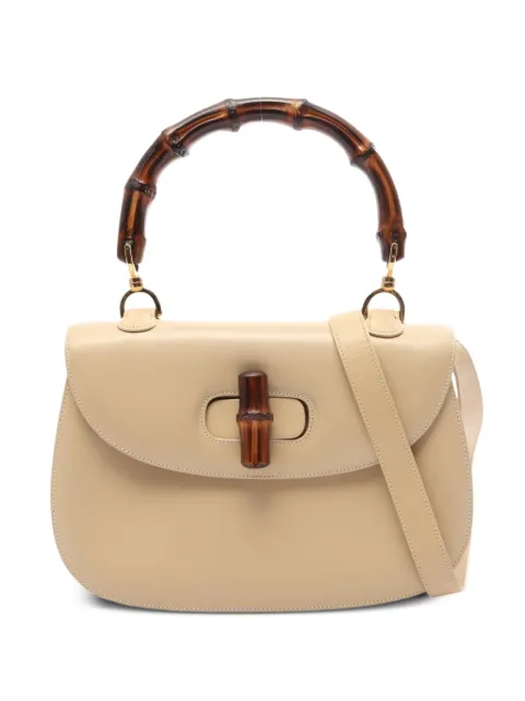Gucci Pre-Owned 2000s Bamboo turn-lock cross body bag Neutrals 1098854