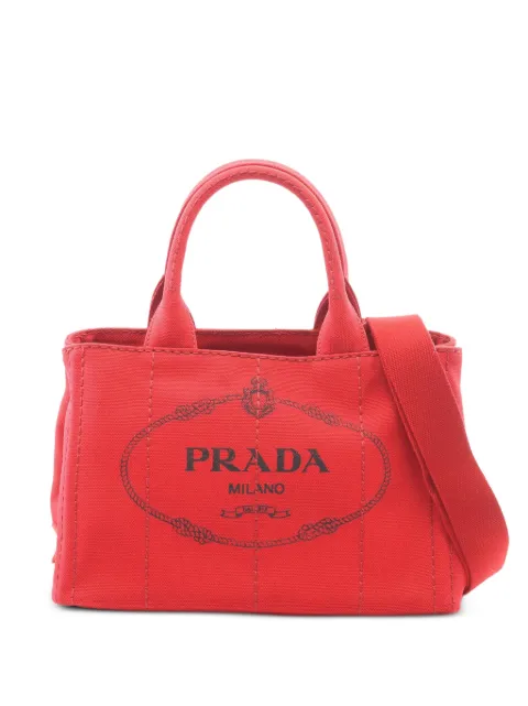 Prada Pre-Owned 2010s Canapa two-way handbag Red 1099403