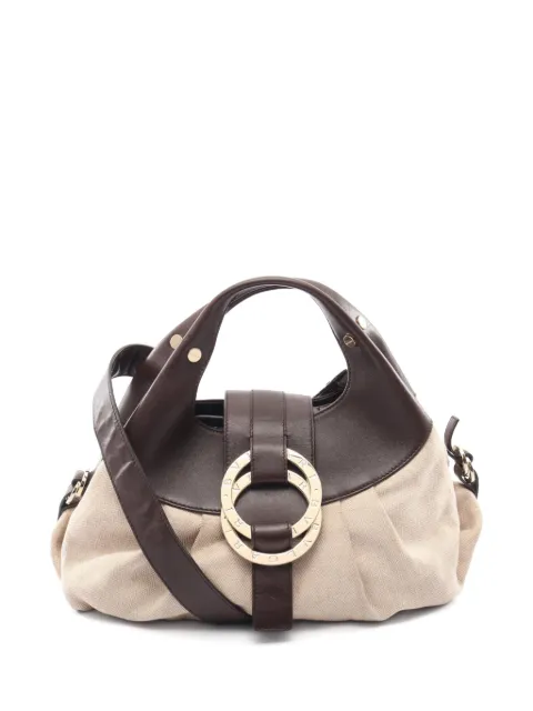 Bvlgari Pre-Owned 2000s Chandra leather-trim tote bag Brown 1097252