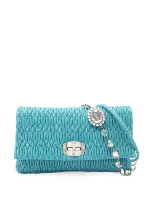 Miu Miu Pre-Owned 2000s Matelassé leather shoulder bag Blue 1098358
