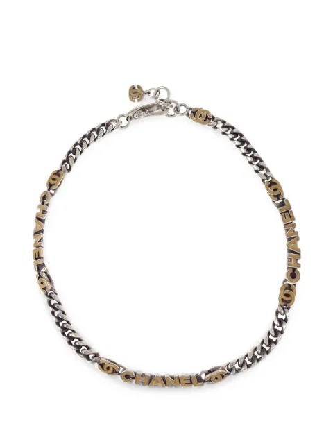CHANEL Pre-Owned 2000 Interlocking CC curb-chain necklace Silver 178837