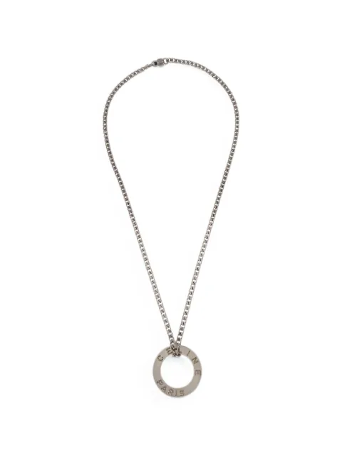 Celine Pre-Owned 1990-2000s Triomphe medallion necklace Silver 116092