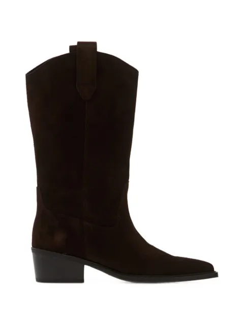 VAGABOND pointed-toe western-style boots Brown 611004031