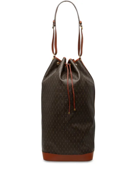 Saint Laurent Pre-Owned 2021 Le Monogramme Coated Canvas Long bucket bag Brown D78QBF0R5ORUATNY