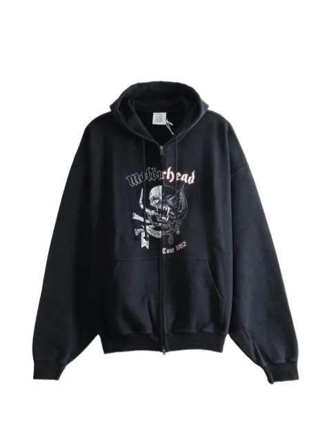VETEMENTS x Motorhead zip-up hoodie Black MH27ZU241B