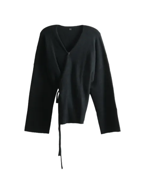 TAIGA TAKAHASHI Samue wrap-style cardigan Black TW26AW514