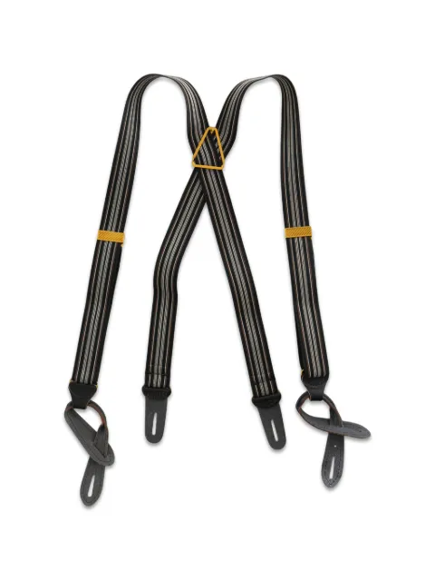 TAIGA TAKAHASHI multi-stripe leather-trim braces Black TTCORE005