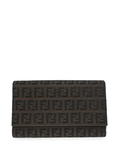 Fendi Pre-Owned 2001 Zucchino trifold wallet Brown 155460