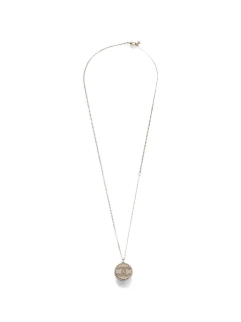 CHANEL Pre-Owned 2017 Interlocking CC medallion necklace Gold 168126